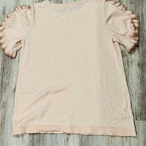 Loft short Sleeve Sweater - metallic knitted lettuce edging (Med)